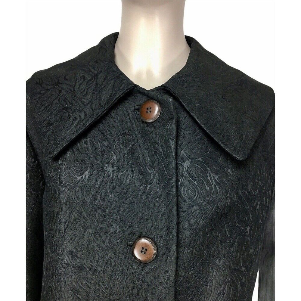 LIZET VETEMENTS COUTURE Vintage Black Animal Print Long Tailored Duster Coat